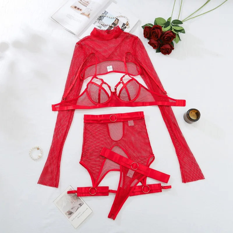 5-Piece Sexy Lingerie Bra & Panties Set