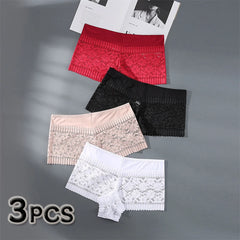 High Waist Floral Lace Shortie Briefs 3-Pack