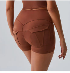 High Waist Pocket Yoga Shorts for Women