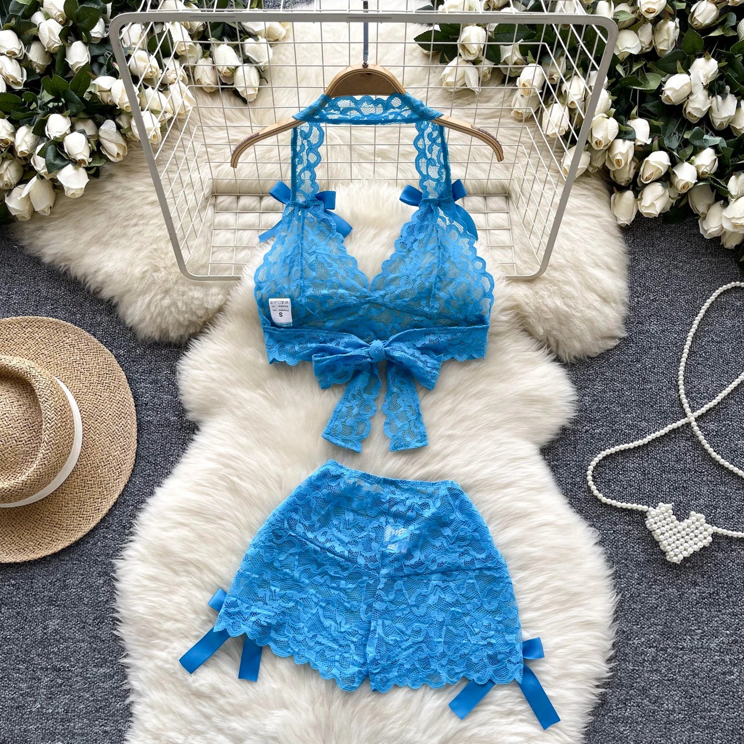 Fashion Bow Lace Sexy Lingerie Set