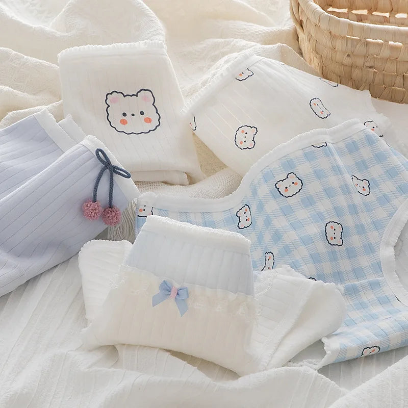 Sweet Bow Solid Cotton Briefs 5pcs