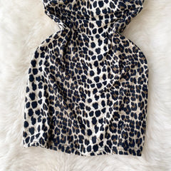 Halter Leopard Print Bodycon Dress – Backless & Hollow-Out