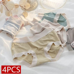 Ruffle Edge Mid-Rise Cotton Briefs 4-Pack
