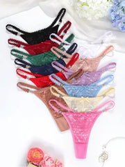 Lace Jacquard G-String Thong 12-Pack