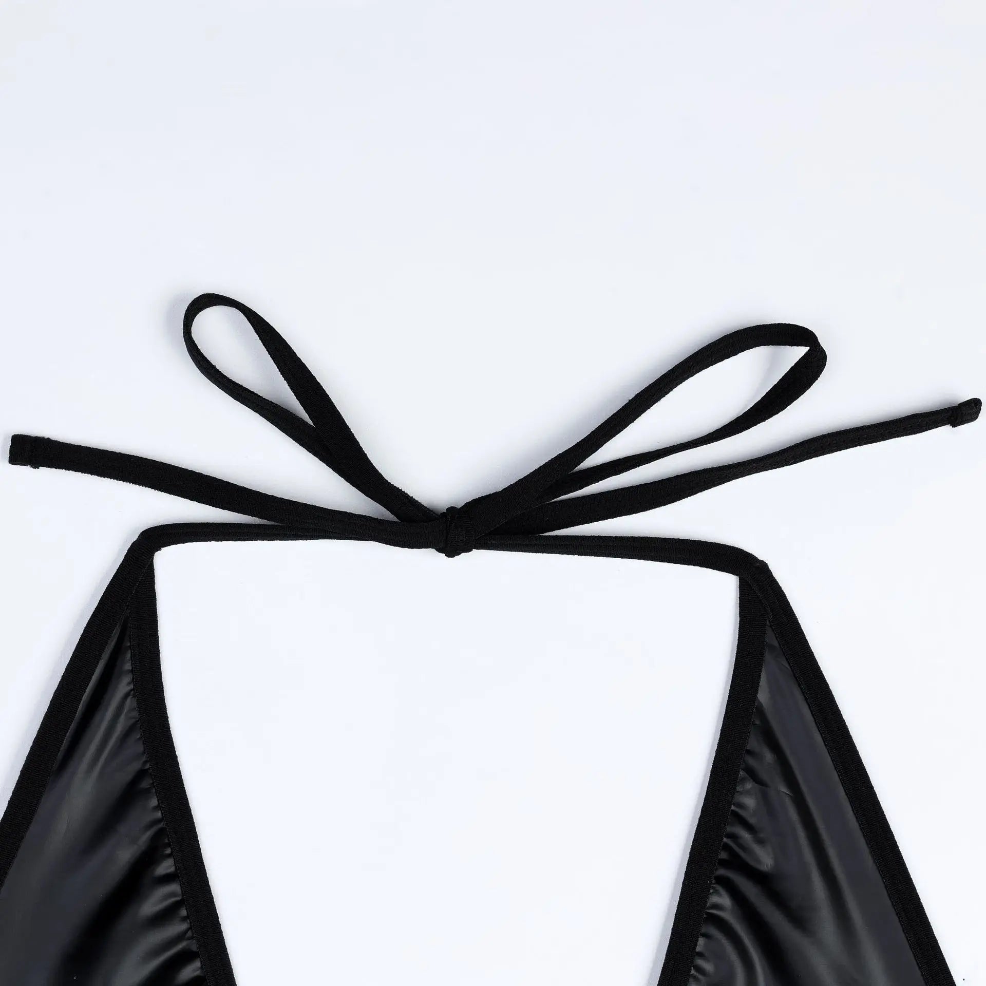 Sexy PU Leather Halter Cutout Slim Nightwear Dress