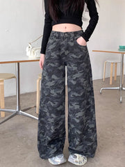 Y2K Camouflage Jeans – High-Waist Loose Streetwear Denim