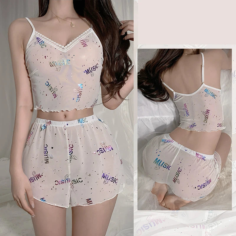 Women’s Sexy Mesh Pajama Set