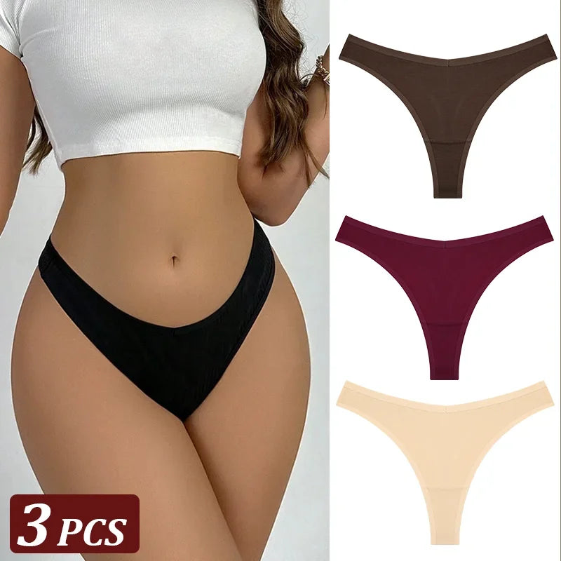Black thong with three additional colors displayed on a plain background