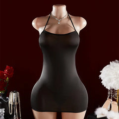 Strappy Back Halter Mini Dress Set