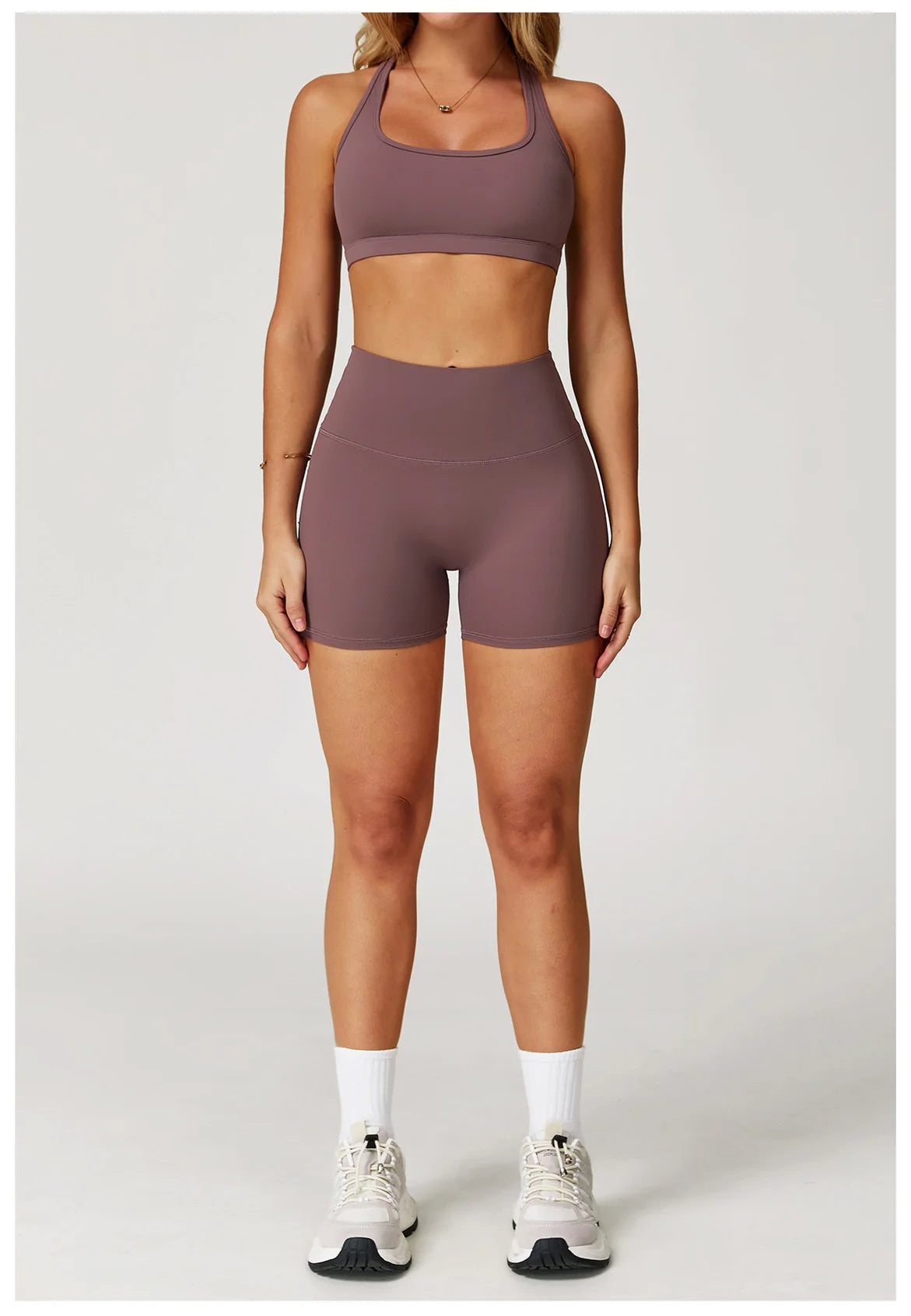 2PCS Women’s Yoga Set – Sports Bra & Shorts Fitness Outfit