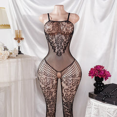 Women Floral Fishnet Bodystocking Lingerie