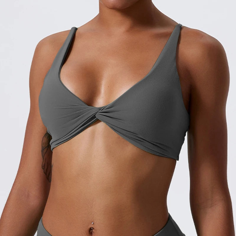 Women’s Shockproof Push-Up Sports Bra – Quick-Dry Gym Crop Top