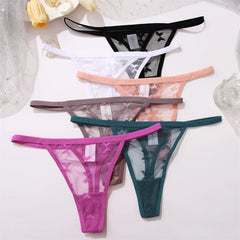Women's Butterfly Mesh 4-Pack Thong Underwear