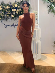 Elegant Sleeveless Satin Dress