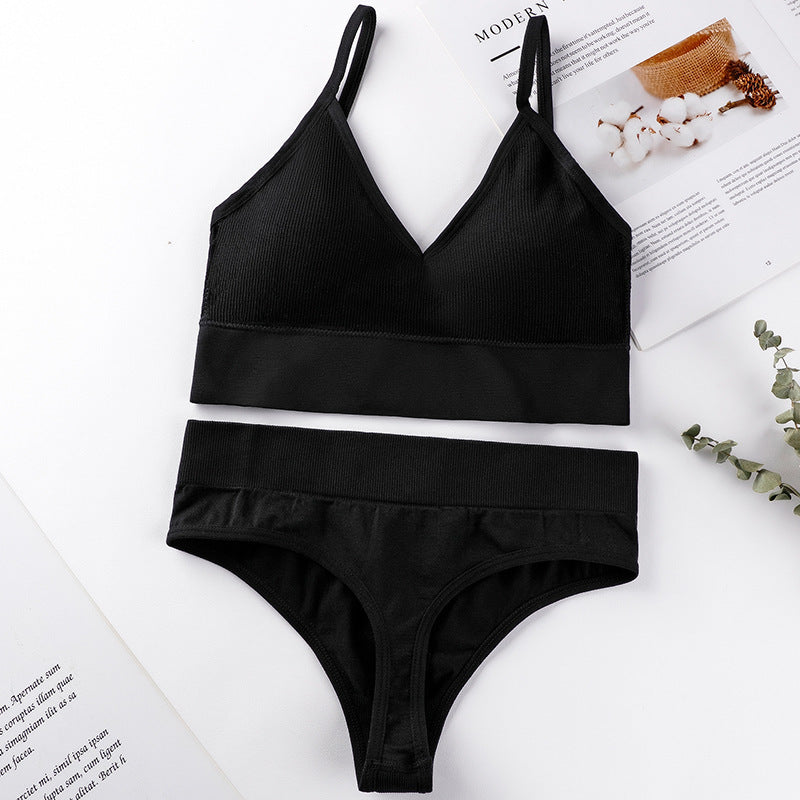 Push-Up Sports Bra & Seamless Thong Set JC