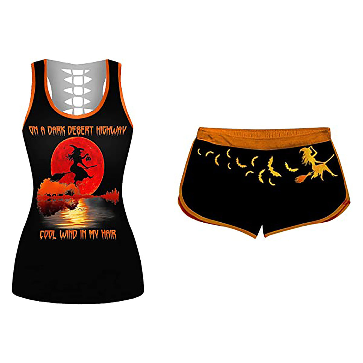 Trendy Halloween Pumpkin Print Set-