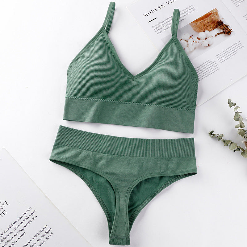 Push-Up Sports Bra & Seamless Thong Set JC