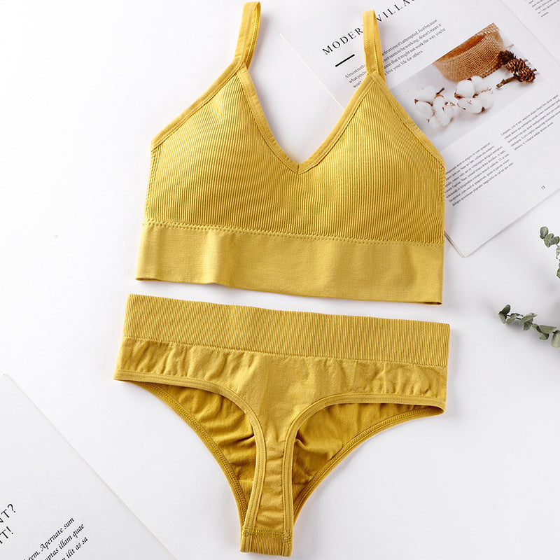Push-Up Sports Bra & Seamless Thong Set JC