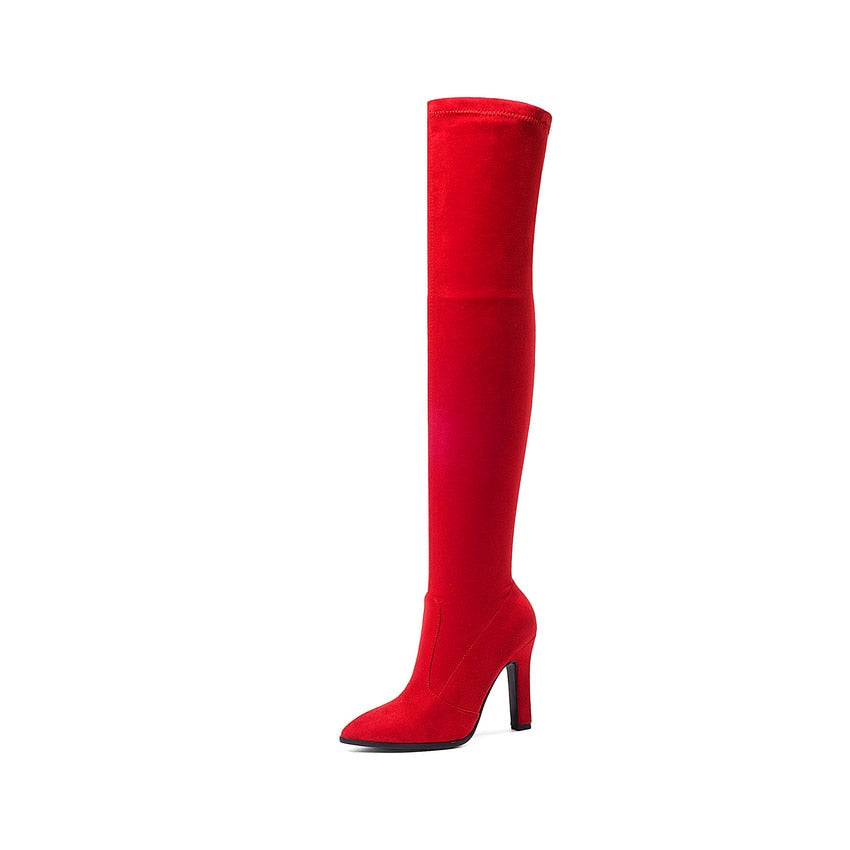 Women Over Knee  Slip On High Boots