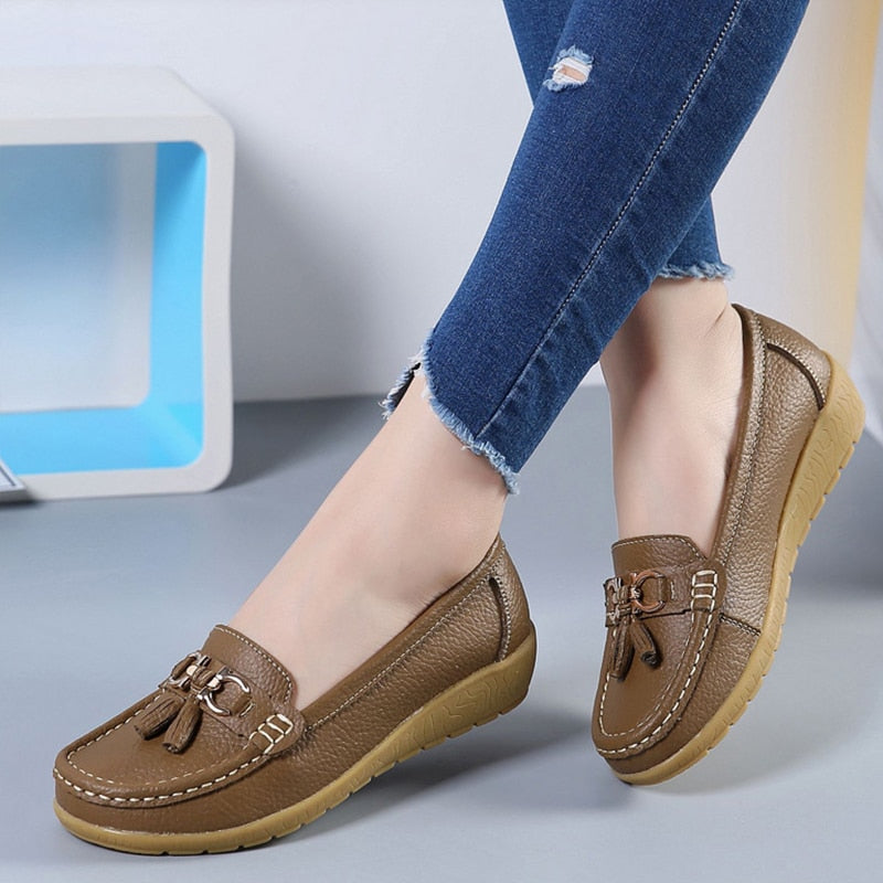 Women Ballet Leather Breathable Canvas