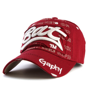 Letter Printed Baseball Hip Hop Fitted Cap