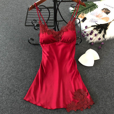 Women's Sexy Silk Nightgown Dress