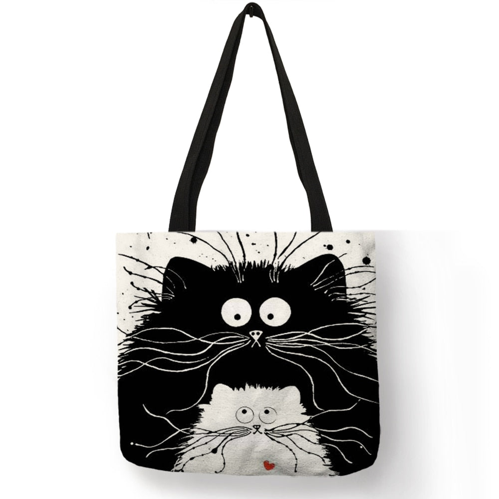 Cute Cat Printing Women Handbag