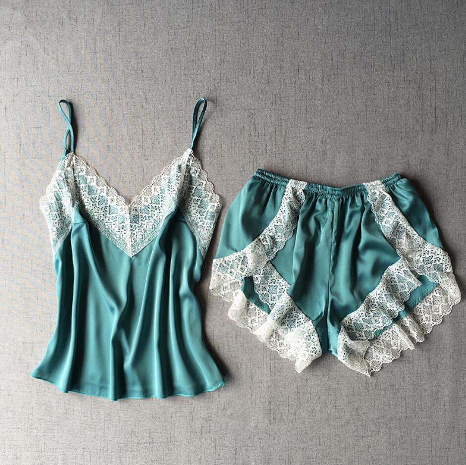 Women's Sleepwear Sexy Satin Dress Set