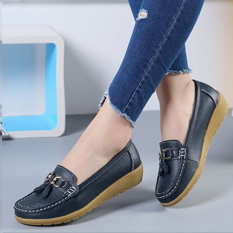 Women Ballet Leather Breathable Canvas