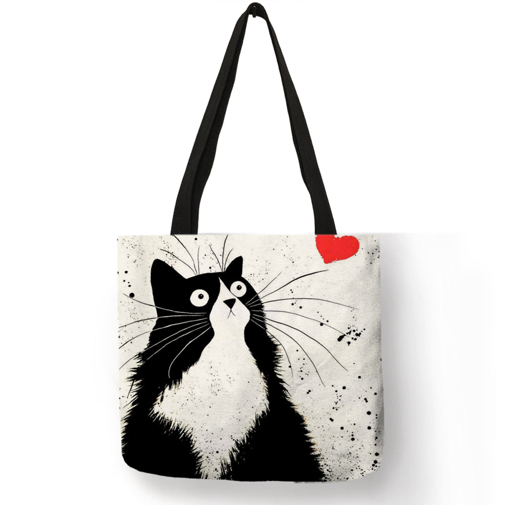 Cute Cat Printing Women Handbag