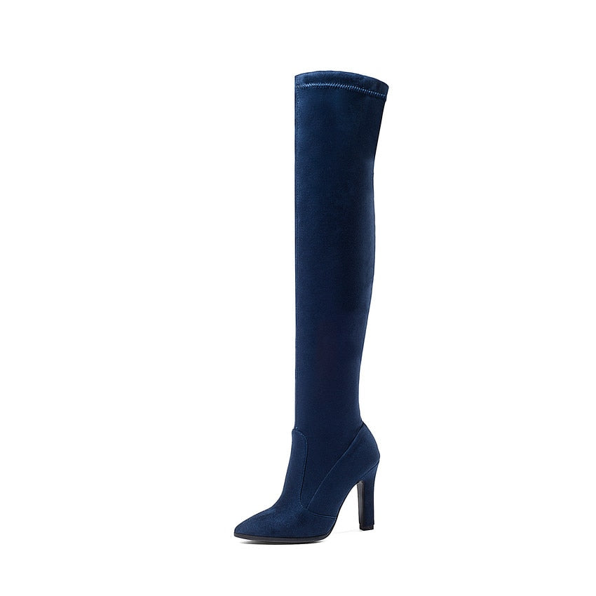 Women Over Knee  Slip On High Boots