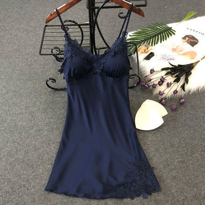 Women's Sexy Silk Nightgown Dress
