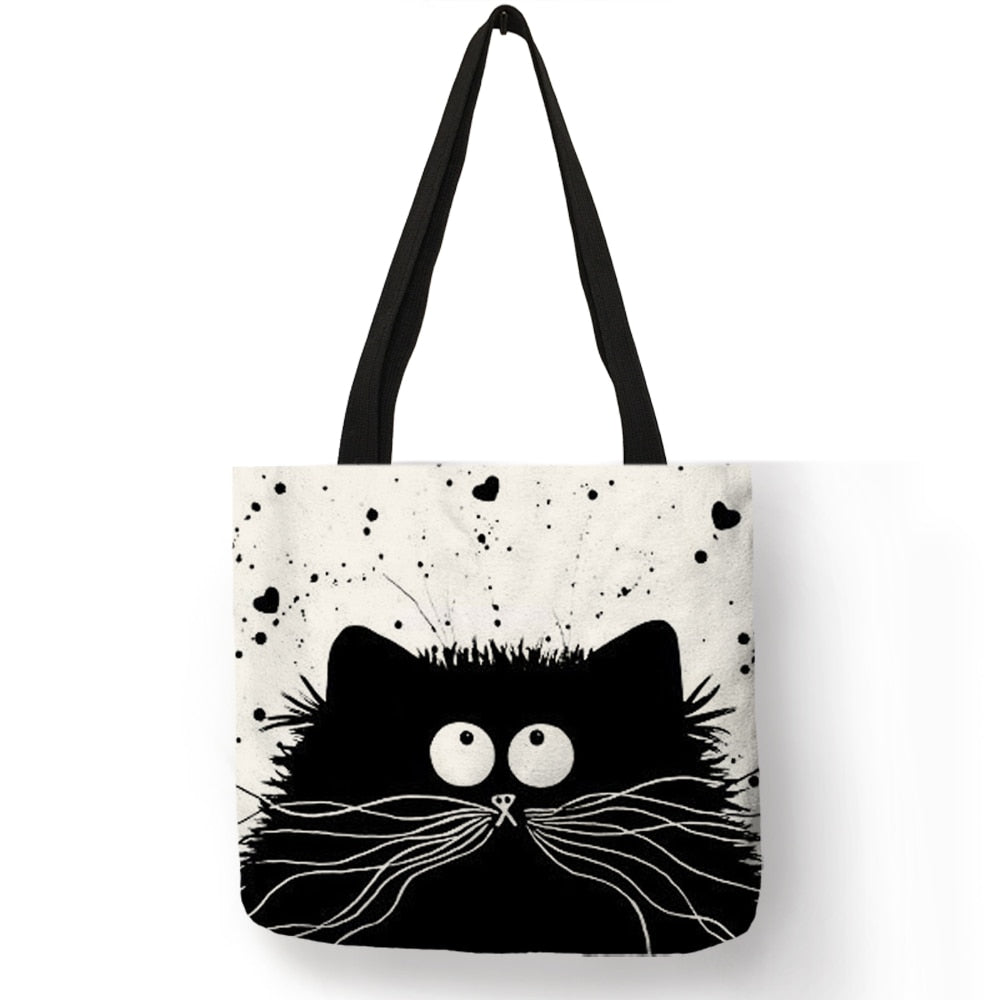 Cute Cat Printing Women Handbag