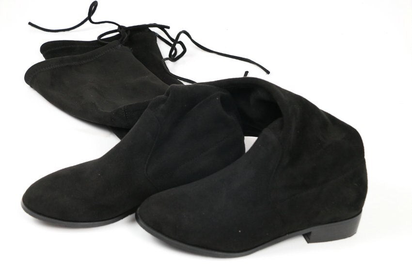 Women Lace Up Stretch Fabric Boots