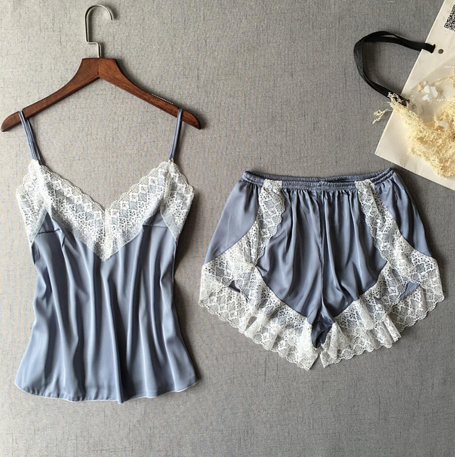 Women's Sleepwear Sexy Satin Dress Set