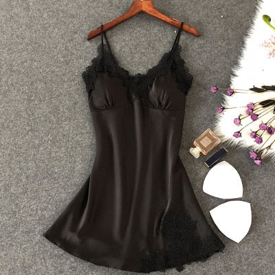 Women's Sexy Silk Nightgown Dress