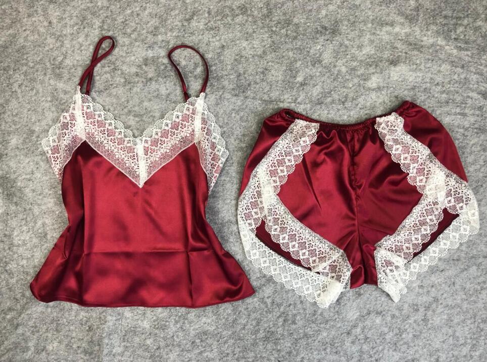 Women's Sleepwear Sexy Satin Dress Set