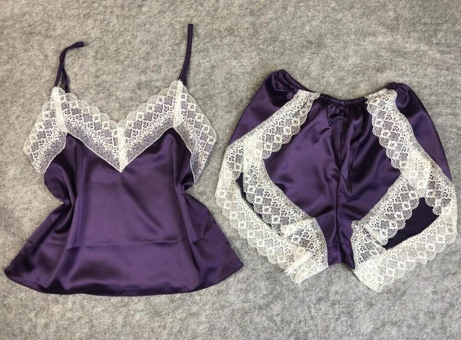 Women's Sleepwear Sexy Satin Dress Set