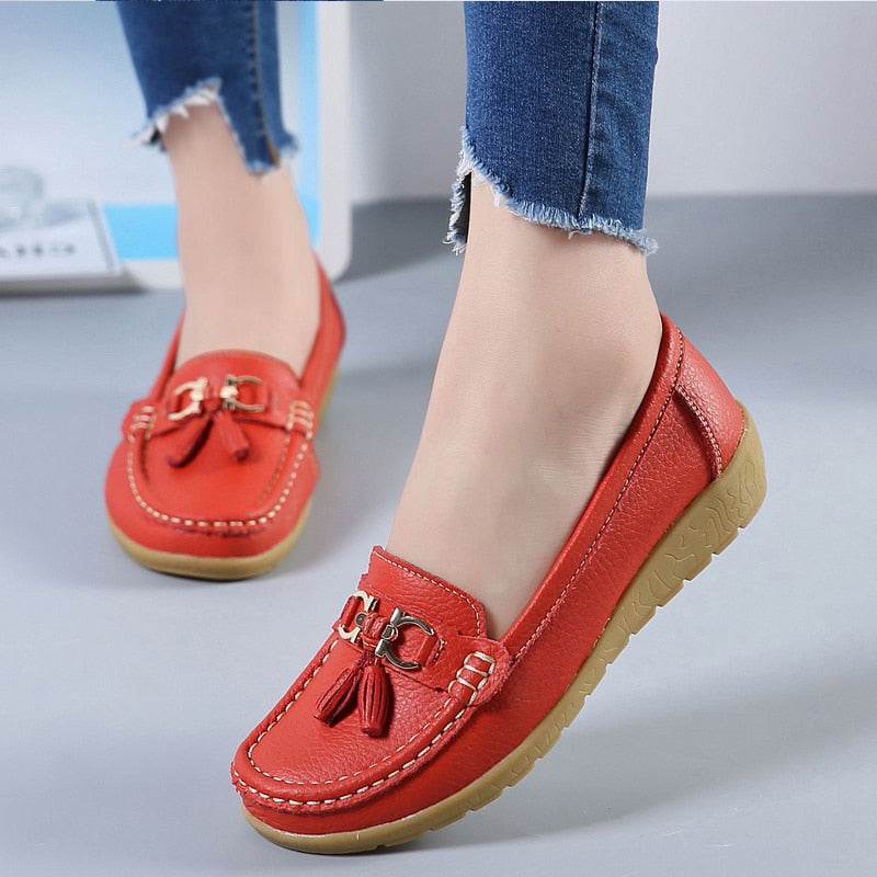 Women Ballet Leather Breathable Canvas