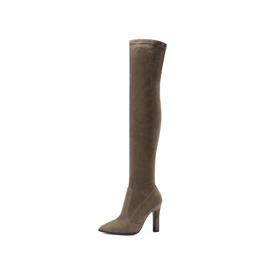 Women Over Knee  Slip On High Boots