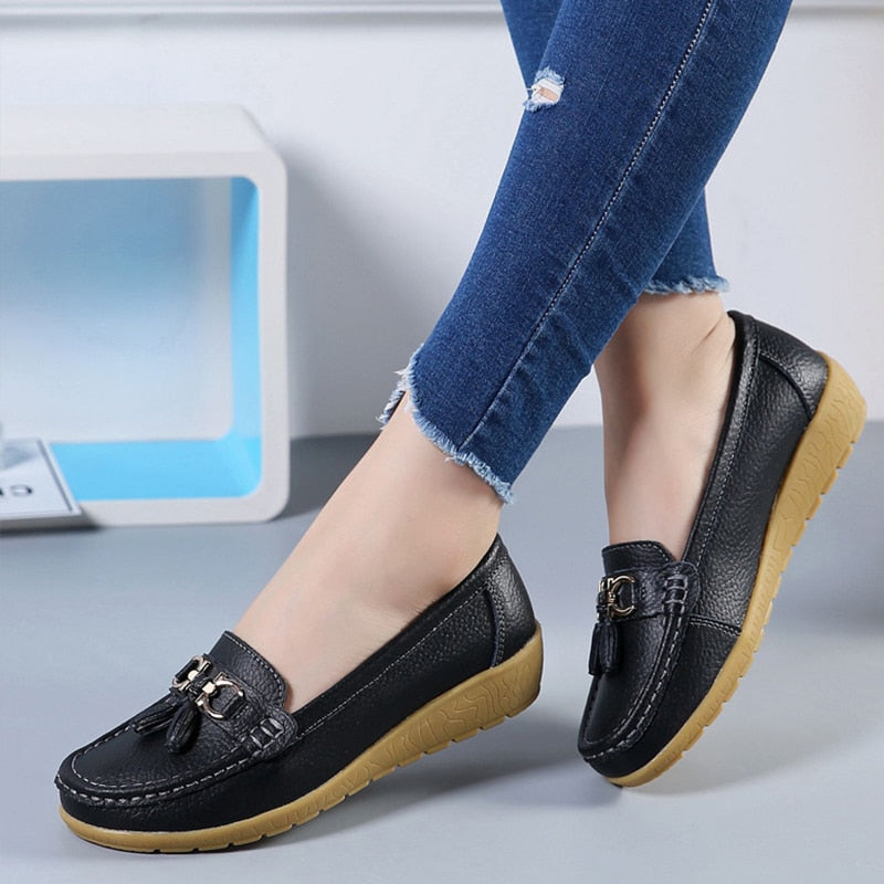 Women Ballet Leather Breathable Canvas