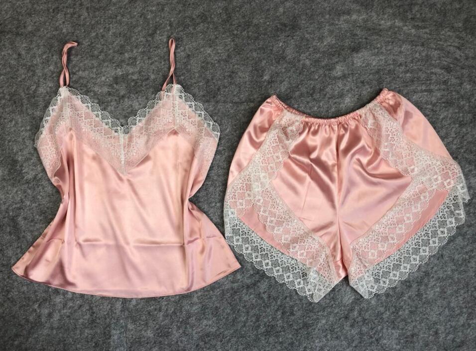 Women's Sleepwear Sexy Satin Dress Set
