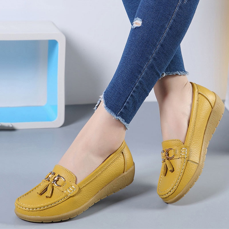 Women Ballet Leather Breathable Canvas