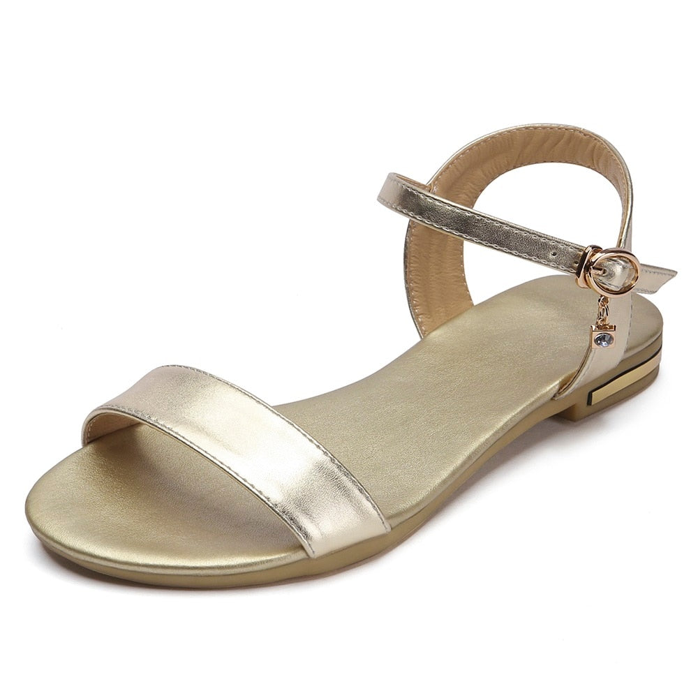 Women Leather Fashion Flat Sandals