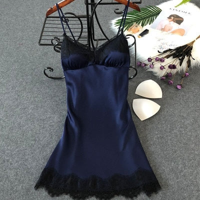 Women's Sexy Silk Nightgown Dress