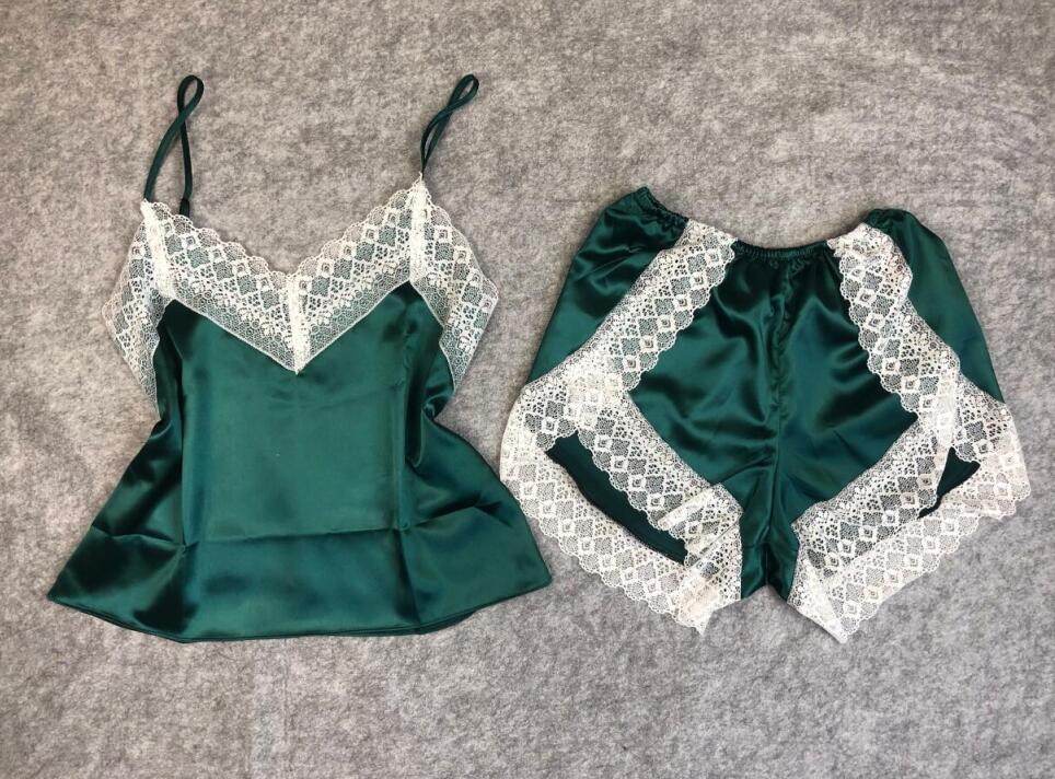 Women's Sleepwear Sexy Satin Dress Set