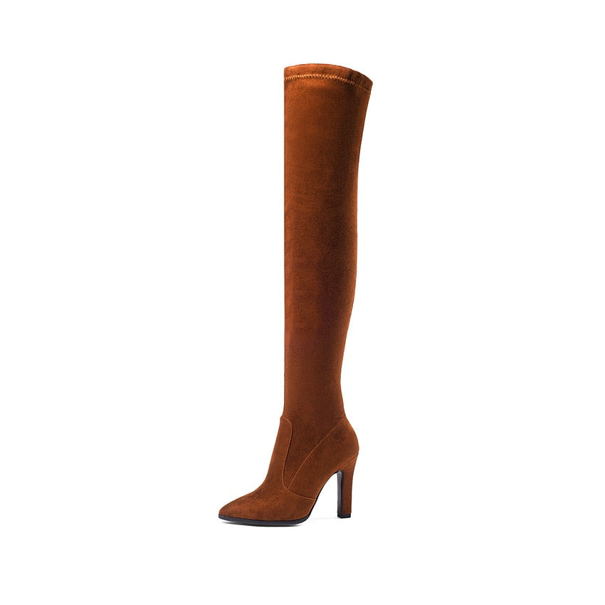 Women Over Knee  Slip On High Boots