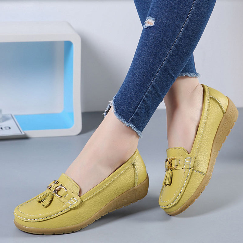 Women Ballet Leather Breathable Canvas