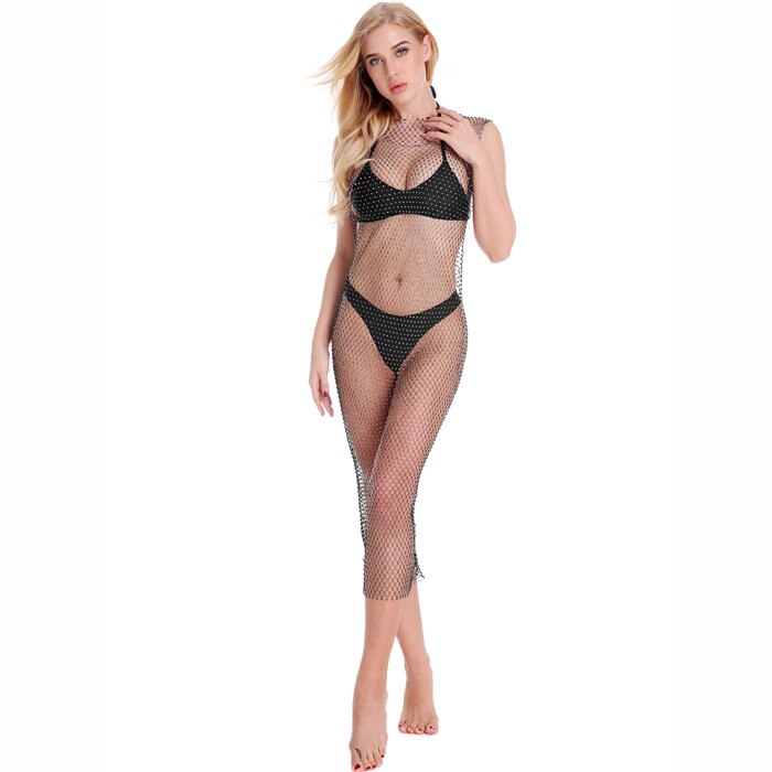 Sexy Sleeveless Fishnet Women Dresses