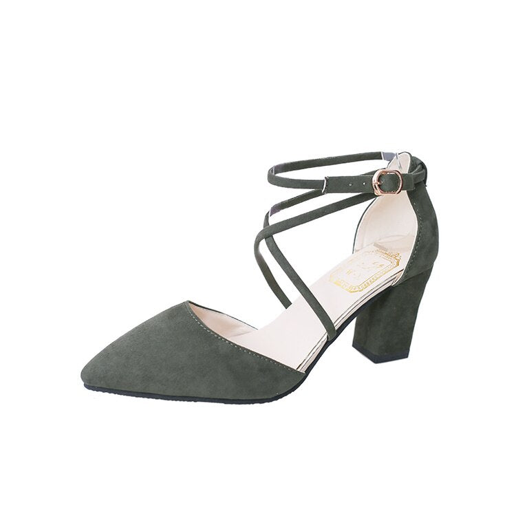 Thick Heel Pumps Comfortable Sandals